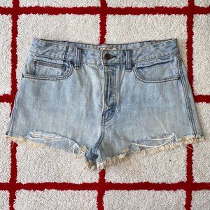 Free People Vintage High Rise Mini Jean Shorts